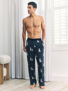 Брюки для пижамы с принтом в полоску Terrier Dog Chelsea Peers, Navy