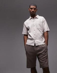 Текстурированные шорты Topman свободного кроя коричневого цвета