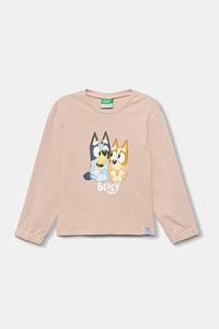 Детская хлопковая толстовка United Colors Of Benetton, розовый