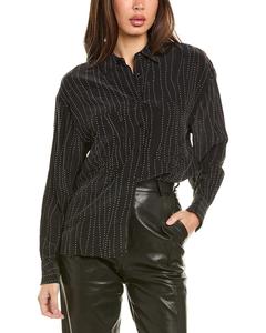 Рубашка из смесового шелка IRO Zef, черный