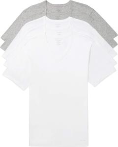 Комплект из 5 классических узких мужских маек Calvin Klein из хлопка, 3 White, 2 Grey Heather