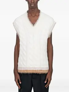 Шерстяной свитер с косами Lacoste, белый