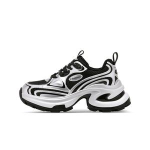 C°BANNER Женские кроссовки лоу-топ чанки черно-серебристые (с флисовой подкладкой), цвет Black Silver (Fleece-Lined)