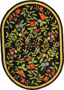 Ковер SAFAVIEH, 229 x 290 см, Chelsea Collection, овальный, Black, ручного плетения в стиле French Country из шерсти, идеален для помещений с высокой проходимостью в гостиной, спальне (HK210B)