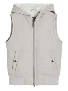 Дутый жилет Brunello Cucinelli Kids, нейтральный