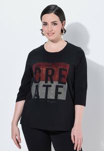 Топ Ulla Popken RHINESTONE 3/4 SLEEVE , Black