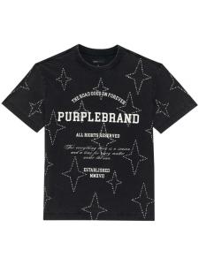 Purple Brand футболка с кристаллами, черный