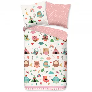 Доброе утро детское постельное белье «Wise», хлопок, 120х150, молния, двусторонняя, детская, девочка, сова, розовый Good Morning