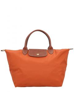 Longchamp Le Pliage Original Средняя холщовая сумка, коричневый