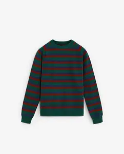 Мужской джемпер в полоску с круглым вырезом Scalpers, темно-зеленый