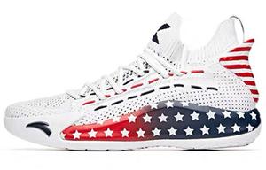 Баскетбольные кроссовки KT5 мужские с низким верхом белые/красные/синие Anta