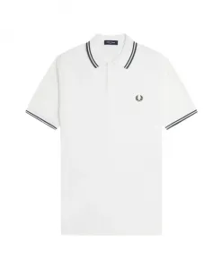 Рубашка-Поло с двойной полосой Fred Perry, белый