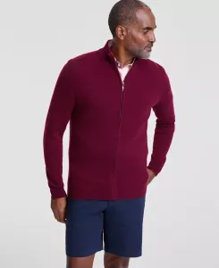 Мужской кашемировый свитер с застежкой-молнией Club Room, красный
