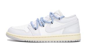 Jordan Баскетбольные кроссовки Air 1 с антискользящим и износостойким покрытием, низкие, винтажные, женские, серо-белые