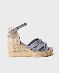 Женские замшевые эспадрильи на танкетке с пряжкой Toni Pons, серый