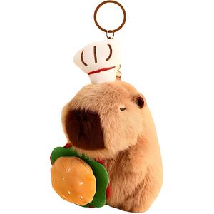 Очаровательная плюшевая кукла капибара-повар с подвеской, высота 12см/14см/15см ROUERXIONG