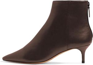 Женские западные низкие ботильоны YDN с острым носком и каблуком-кошечкой для офиса, размер 4-16 US, Saddle Brown Zips