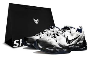 Nike Кроссовки Unisex Air Monarch 4 Black White с амортизацией, износостойкие, низкие, массивные