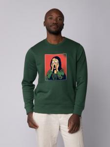 Толстовка wat? Apparel Mona Lisa Scream, цвет bottle green