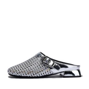 Женские сандалии с закрытым носком и резиновой подошвой, противоскользящие BELLALILY, Silver