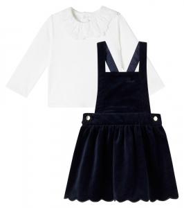Детский набор из хлопковой футболки и платья Chloé Kids, Blanc Marine
