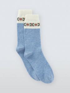 Носки Fairisle Tip из шерсти с кашемиром John Lewis, Blue