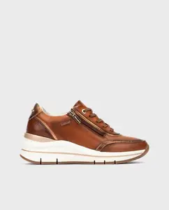 Женские кожаные кроссовки с анатомической стелькой Memory Foam и сверхлегкой подошвой Pikolinos, коричневый