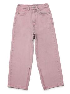 MM6 Maison Margiela Kids широкие джинсы из вареного денима, розовый