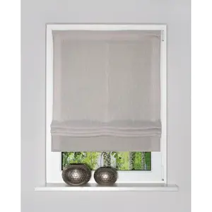 Домашние идеи интерьера Жалюзи TIRIAN с липучкой, декоративные, льняной дизайн, однотонные Home Wohnideen, серо-коричневый