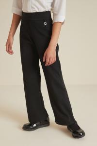 Брюки без застежки из джерси с расклешенными штанинами с высоким содержанием хлопка и легким эластичным эффектом Next, черный