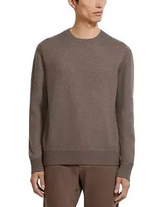 Кашемировый свитер с круглым вырезом Oasi Zegna, коричневый