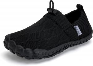 Детские водные туфли WateLves для мальчиков и девочек, дышащие, с широким носком, на пляж, для ходьбы, для малышей и детей постарше, минималистичные кроссовки, черный