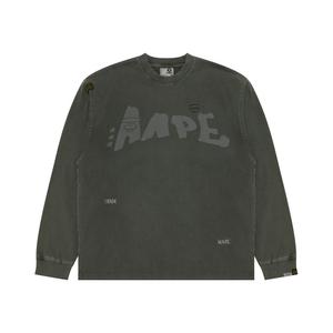 Толстовка с принтом логотипа A Bathing APE Aape, серо-зеленый