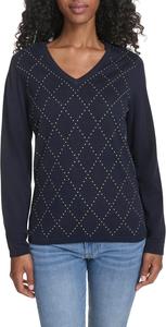 Женский свитер Tommy Hilfiger Hotfix с длинным рукавом и V-образным вырезом, Sky Captain