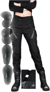 Женские мотоциклетные брюки и джинсы. Регулируемые мотоциклетные брюки со светоотражающими полосами и защитой. Экипировка для мотокросса, Black