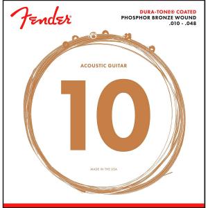 Струны Fender 860XL для акустической гитары с покрытием Dura-Tone из фосфористой бронзы 10–48