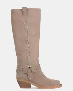 Женские кожаные ботинки с заклепками Alma en Pena, светло-коричневый