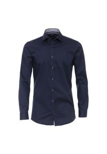 Мужская деловая рубашка однотонного кроя Venti, темно-синий