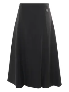 Миди-юбка А-силуэта с пуговицами MONCLER, черный