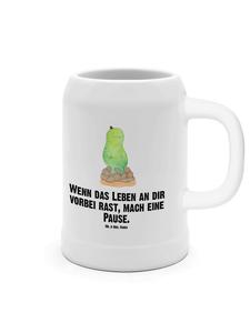 Пивная кружка с черепахой, разбитая с надписью на белом фоне Mr. & Mrs. Panda