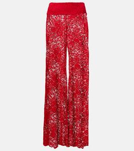 Широкие брюки-клеш с кружевом Paloma Alexandra Miro, красный