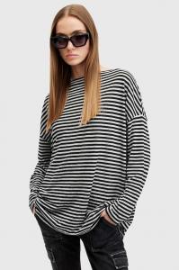 Блузка rita stripe tee AllSaints, серый