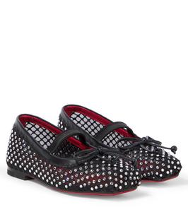 Балетки Baballet с декоративными элементами Christian Louboutin Kids, Black / Cry / Lin Loubi