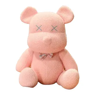 Плюшевая кукла Bow Tie Joint Bear 30см/40см высотой Fluffy bear, розовый