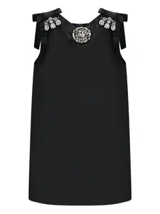 Мини-платье с украшением из кристаллов Dolce & Gabbana, черный