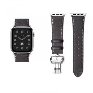 Vobafe Часы Strap Apple Compatibility Cowhide Leather Material 43mm, Imported Swift cowhide ★ ebony color