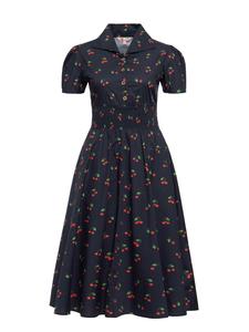 Длинное платье Queen Kerosin Swing Cherry, черный