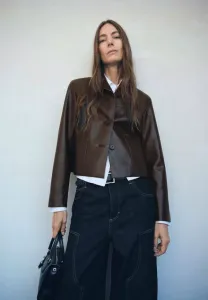 Куртка из искусственной кожи Mango, Brown