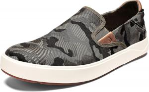 Мужские слипоны OLUKAI Lae'ahi Pa'i, легкие с ощущением босых ног и дышащие всепогодные туфли, с углубленной пяткой и комфортной посадкой, Husk/Ke Au Camo