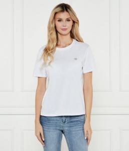 Футболка женская Twin-Set свободного кроя с нашитой монограммой, белый